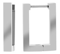 Akzent Pendientes de aro Kian de acero inoxidable rectangulares, Acero inoxidable