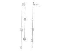Akzent Pendientes de estrella "Faye" con colgante, acero inoxidable y Simili, Acero inoxidable
