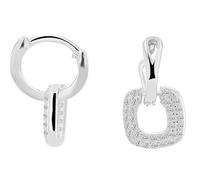 Akzent Pendientes de plata 925, pendientes de aro para mujer, diámetro de 1 mm, circonitas, con cierre de mariposa, plata y oro, pendientes para mujer, regalo para novia, 100 % impermeables y