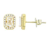 AKZENT Pendientes impermeables de plata 925 para mujer en oro, rodiados, 100% impermeables y hipoalergénicos