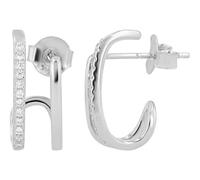 AKZENT Pendientes impermeables de plata 925 para mujer en plata rodiada, 100% impermeables y hipoalergénicos