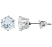 Akzent Pendientes Jace de acero inoxidable con circonita cúbica de 7 mm, Acero inoxidable