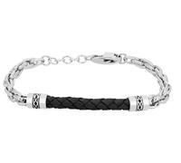 Akzent Pulsera de acero inoxidable para mujer en negro | Longitud 21 cm | Cierre de clip | 100% resistente al agua y agradable a la piel | Pulsera para mujer