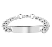 Akzent Pulsera de acero inoxidable unisex en plata, longitud 21 cm, cierre de mosquetón, 100% impermeable y respetuoso con la piel, pulsera unisex