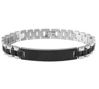 Akzent Pulsera de acero inoxidable unisex, longitud de 20,5 cm, cierre de clip, 100% impermeable y respetuoso con la piel, pulsera unisex, Eine Grösse, Acero inoxidable