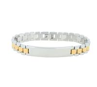 Akzent Pulsera de acero inoxidable unisex, longitud de 20,5 cm, cierre de clip, 100% impermeable y respetuoso con la piel, pulsera unisex, Eine Grösse, Acero inoxidable