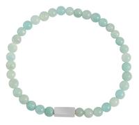 Akzent Pulsera de bolas de piedra natural para mujer en color verde menta, longitud 17 cm, banda elástica, 100% impermeable y respetuosa con la piel, pulsera para mujer, Eine Grösse, Piedra