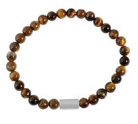 Akzent Pulsera de bolas marrón ojo de tigre para mujer en color marrón | longitud 17 cm | banda elástica | 100% resistente al agua y agradable a la piel | pulsera para mujer, Eine Grösse, Ojo de tigre