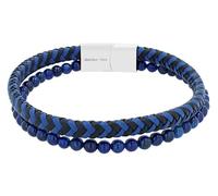 Akzent Pulsera de piel unisex en color azul | Longitud 21,5 cm | Cierre magnético de acero inoxidable | 100% impermeable y respetuoso con la piel | Pulsera unisex