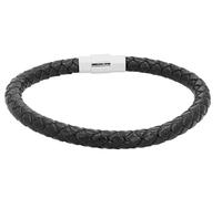 Akzent Pulsera de piel unisex en negro | Longitud 21 cm | Cierre magnético de acero inoxidable | 100% impermeable y respetuoso con la piel | Pulsera unisex