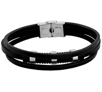 Akzent Pulsera para hombre - Premium pulsera para hombre en color negro de piel, 100% impermeable e hipoalergénica