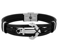 Akzent Pulsera para hombre - Premium pulsera para hombre en color negro de piel, 100% impermeable e hipoalergénica