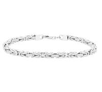 Akzent Pulsera para hombre y mujer, varias pulseras de plata 925, rodiada, 100% resistente al agua y respetuosa con la piel, pulsera de plata para mujeres y hombres, 18+3, Plata, No es una piedra