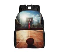 Al Aire Libre Bolsa para Portátil Cancha De Baloncesto Tipo Casual Bolsas Elegante Bolso Mochila para Escolar, Viajes, Gimnasio, 42X32X14Cm