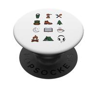 Al Aire Libre Camping Gear Icons Backpacking Essentials PopSockets PopGrip Adhesivo