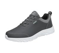 Al aire libre de los hombres Alpinismo Zapatos deportivos casuales con cordones lisos para correr zapatos con fondo suave transpirable, gris, 41 EU