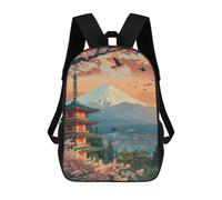 Al Aire Libre Mochila De Viaje Templo Japonés En El Monte Lago Flor De Cerezo Bolso Mochilas Multiusos Bolsa para Portátil para Mujeres, Viajes, Adolescente, 42X32X14Cm