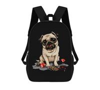 Al Aire Libre Tipo Casual Bolsas Naipes De Perro Lindo Amante De Los Pugs Mochila De Viaje Diaria Mochila Universidad para Gimnasio, Viajes, Mujeres, 42X32X14Cm