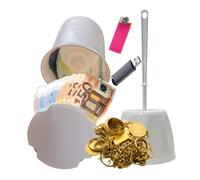 al badil Escondite secreto de auténtico cepillo de inodoro con escobas de inodoro con doble fondo de gran capacidad para billete, tarjeta bancaria, llave y otros, 310323