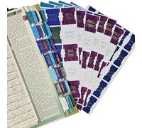 Al Bayan - Pestañas del Corán - 114 Sura + 6 en blanco + 30 pestañas Juz - Vinilo de alta calidad con letras doradas - Sistema de indexación del Corán laminado con guía de alineación (vibrante