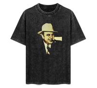 Al Capone Mafia Gangster T-Shirt Graphic Printed tee Shirt Mens Black Shirt M