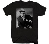 Al Capone Suit Cigar American Gangster Retro Men's T-Shirt Unisex Black Cotton Print tee Shirts L