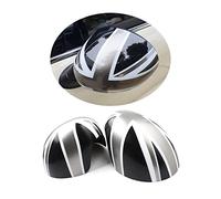 Al estilo británico MINI R50 R52 R53, Cubiertas de espejo retrovisor, Juego de tapas de espejo lateral para Mini Cooper One S JCW(Union Jack Gris)