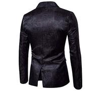 Al Estilo de la Corte Masculina Dark Grain Design Fashion Un Button con Demanda Slim (Black, XXL)