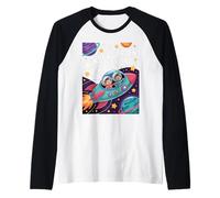 Al jardín de Infantes y más allá del Lindo Cohete Astronauta Espacial Camiseta Manga Raglan