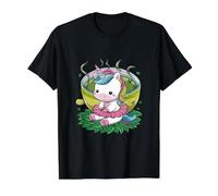 Al Lindo Unicornio Kawaii le Encanta el té Camiseta gráfica económica, Hombre, Negro, L