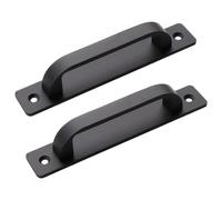 Al mango de puerta de granero de 2 piezas, manija de puerta negra de aleación de aluminio, tirones de de 5.8 pulgadas para el armario de cobertizo de gabinete deslizante