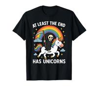 Al menos el final tiene unicornios Grim Reaper Funny Rainbow Camiseta
