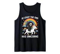Al menos el final tiene unicornios Grim Reaper Funny Rainbow Camiseta sin Mangas