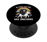 Al menos el final tiene unicornios Grim Reaper Funny Rainbow PopSockets PopGrip Adhesivo