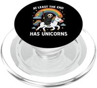 Al menos el final tiene unicornios Grim Reaper Funny Rainbow PopSockets PopGrip para MagSafe