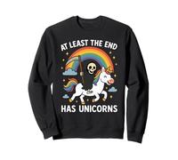 Al menos el final tiene unicornios Grim Reaper Funny Rainbow Sudadera