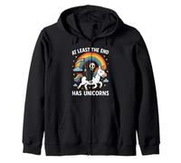 Al menos el final tiene unicornios Grim Reaper Funny Rainbow Sudadera con Capucha