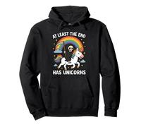 Al menos el final tiene unicornios Grim Reaper Funny Rainbow Sudadera con Capucha