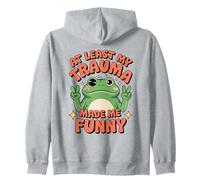 Al Menos mi Trauma me Hizo Divertido diseño de Rana Sudadera con Capucha