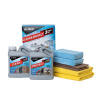 AL-NEW Kit de limpieza y protección de 2 pasos | Limpia, restaura y protege tus muebles de patio al aire libre, puertas de garaje, luces exteriores, marcos de ventanas y más (kit de 16 onzas)