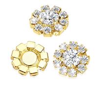 Al por mayor 24pcs16 mm claro Rhinestone botones de Metal cristal botón suministros Bulk para manualidades