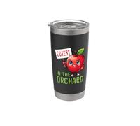 Al recolector de manzanas más lindo del huerto le encanta recoger manzanas a los niños Vaso térmico de acero inoxidable de doble pared