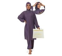 AL-WARDA Burkini - Burkini - Bañador para mujer musulmana, camiseta islámica - 100% opaca y caché de formas, técnica antipegamento, lavanda, M