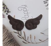 Ala de ángel de felpa para mujer, accesorio para el pelo de tela suave de doble cara, bonito y elegante, 7,5 cm (color café)