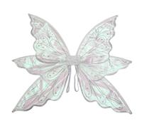 Ala de hada, adorables alas de mariposa, alas de hada de Halloween, alas de hadas brillantes, alas de mariposa para niños, disfraz de fiesta de Halloween, alas de ángel (plata, negro, rosa)