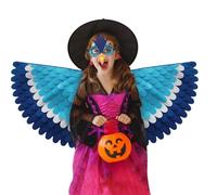 Ala de pájaros para niños, disfraz de Halloween | Ala plegable con gradiente de color | Ala de real a prueba de viento, colorido, alas de pájaros suaves para cosplay alas de pájaros coloridos par