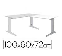 Ala Para Mesa Rocada Serie Metal 60X 100 Cm Derecha O Izquierda Acabado Ac04 Aluminio/ Blanco