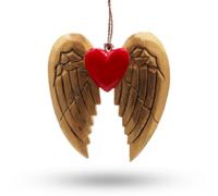 Ala y corazón de ángel de Navidad dorado - detalle negro