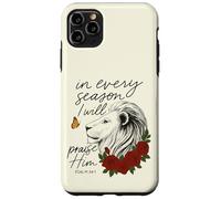 Alabado sea Él Cada Temporada Salmo 34:1 León Floral Carcasa para iPhone 11 Pro Max