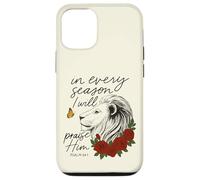 Alabado sea Él Cada Temporada Salmo 34:1 León Floral Carcasa para iPhone 12/12 Pro